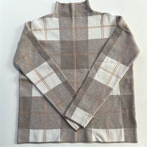 Rachel Zoe mockneck sweater grey/tan​​​​​